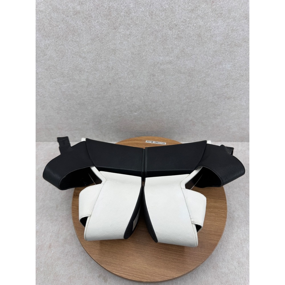 Matiko Platform Sandals 8 Black White Colorblock Chunky Block Heel Avant Garde - Picture 7 of 9
